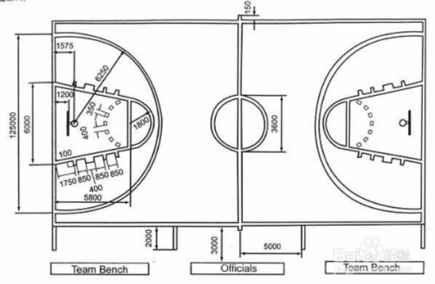 标准篮球场的尺寸及图解，篮球爱好者必看
